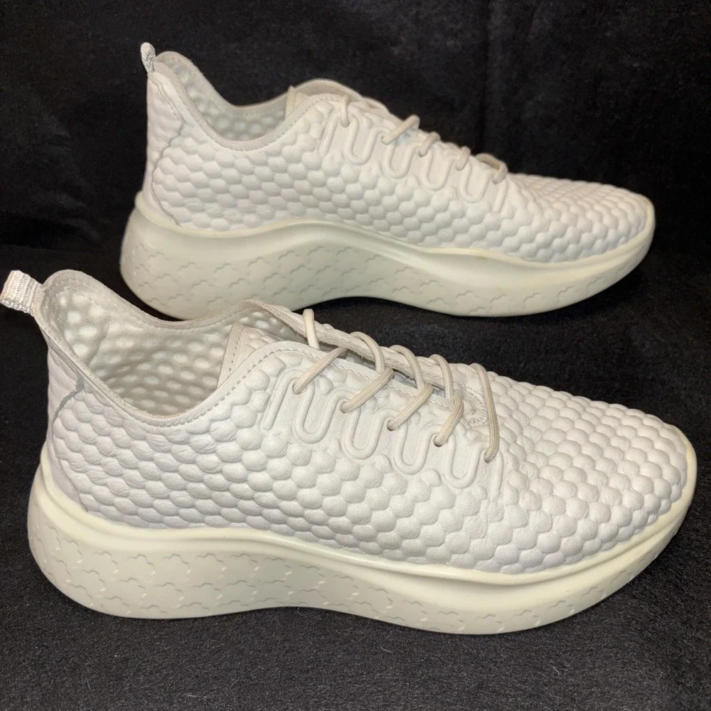 Ecco Womens Therap Sneakers 6-6.5 White Comfort‎ Texture Lace-Up Athletic Shoes
